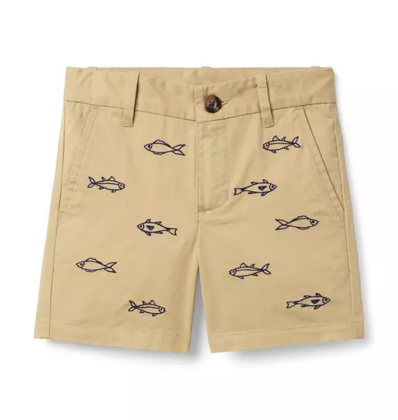 Embroidered Fish Twill Short | Janie and Jack