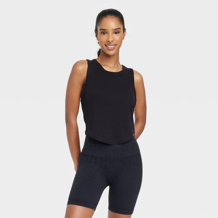 Women's Ribbed Cropped Tank Top - JoyLab™ | Target