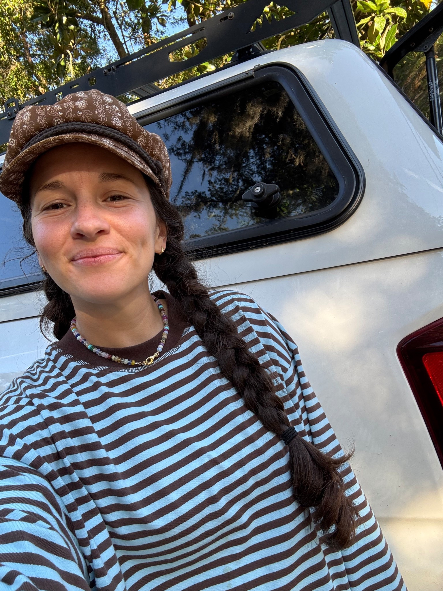 Cozy striped top & jewels!