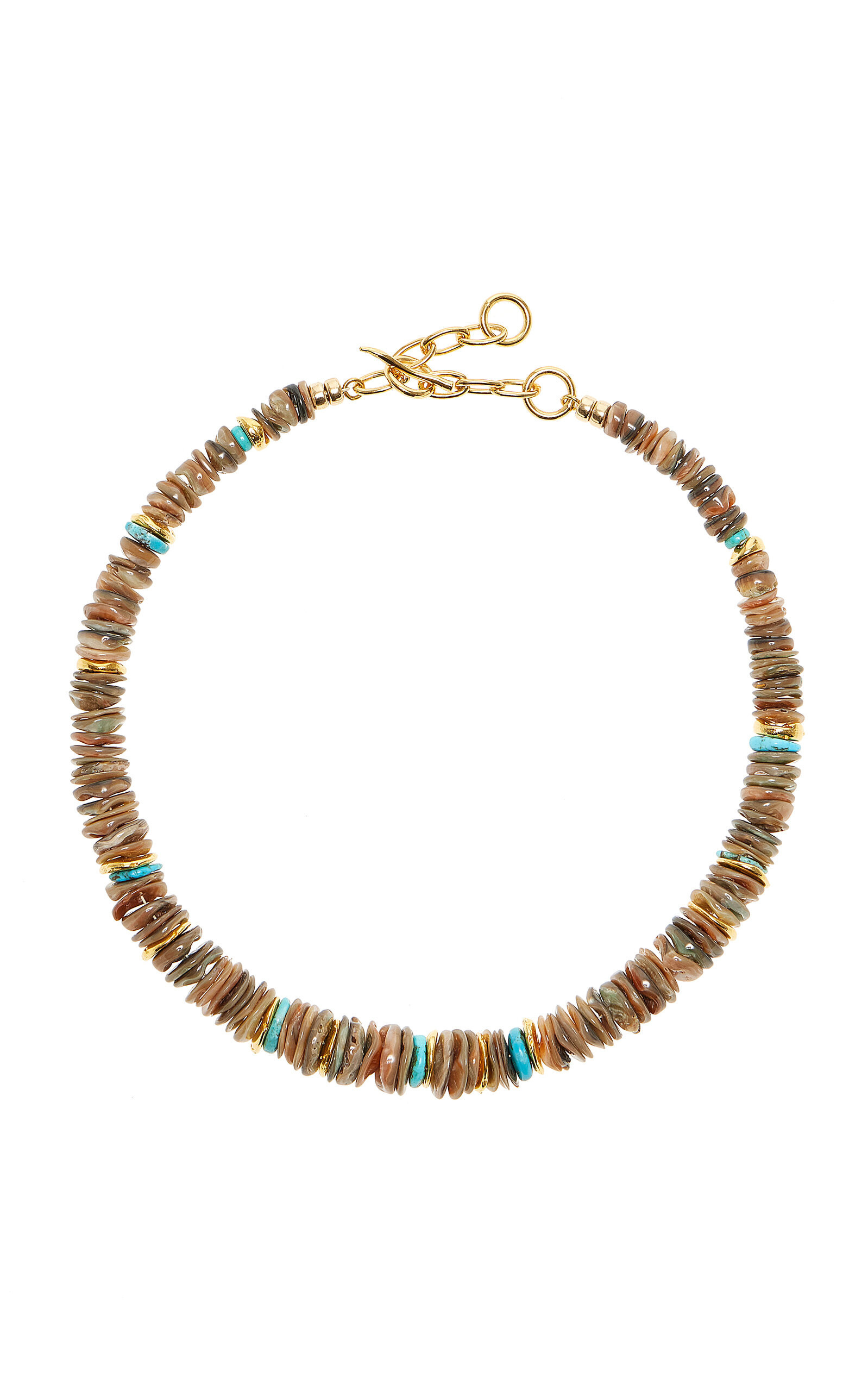 Lizzie Fortunato - Sand And Sky Gold-Plated Multi-Stone Necklace - Brown - OS - Moda Operandi - Gifts For Her | Moda Operandi (Global)