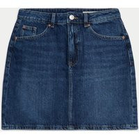 M&S Collection Women's Denim Mini Skirt - 10 - Medium Indigo, Light Indigo,Medium Indigo | Marks & Spencer (UK)