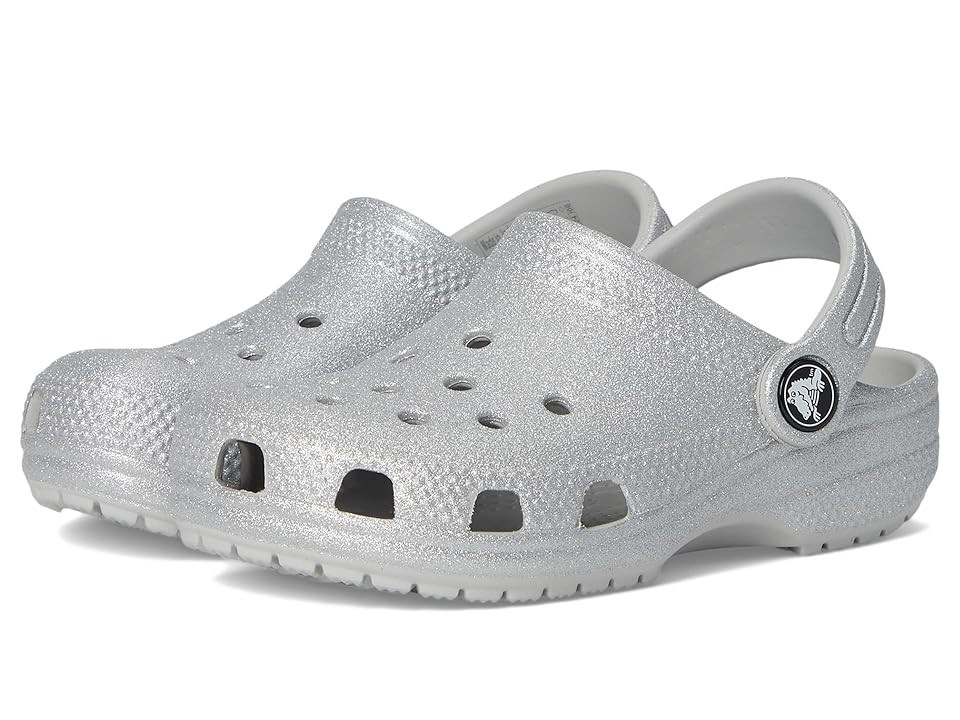 Crocs Kids Classic Glitter Clogs (Toddler) Kid's Shoes Silver Glitter : 6 Toddler M, Synthetic | Zappos