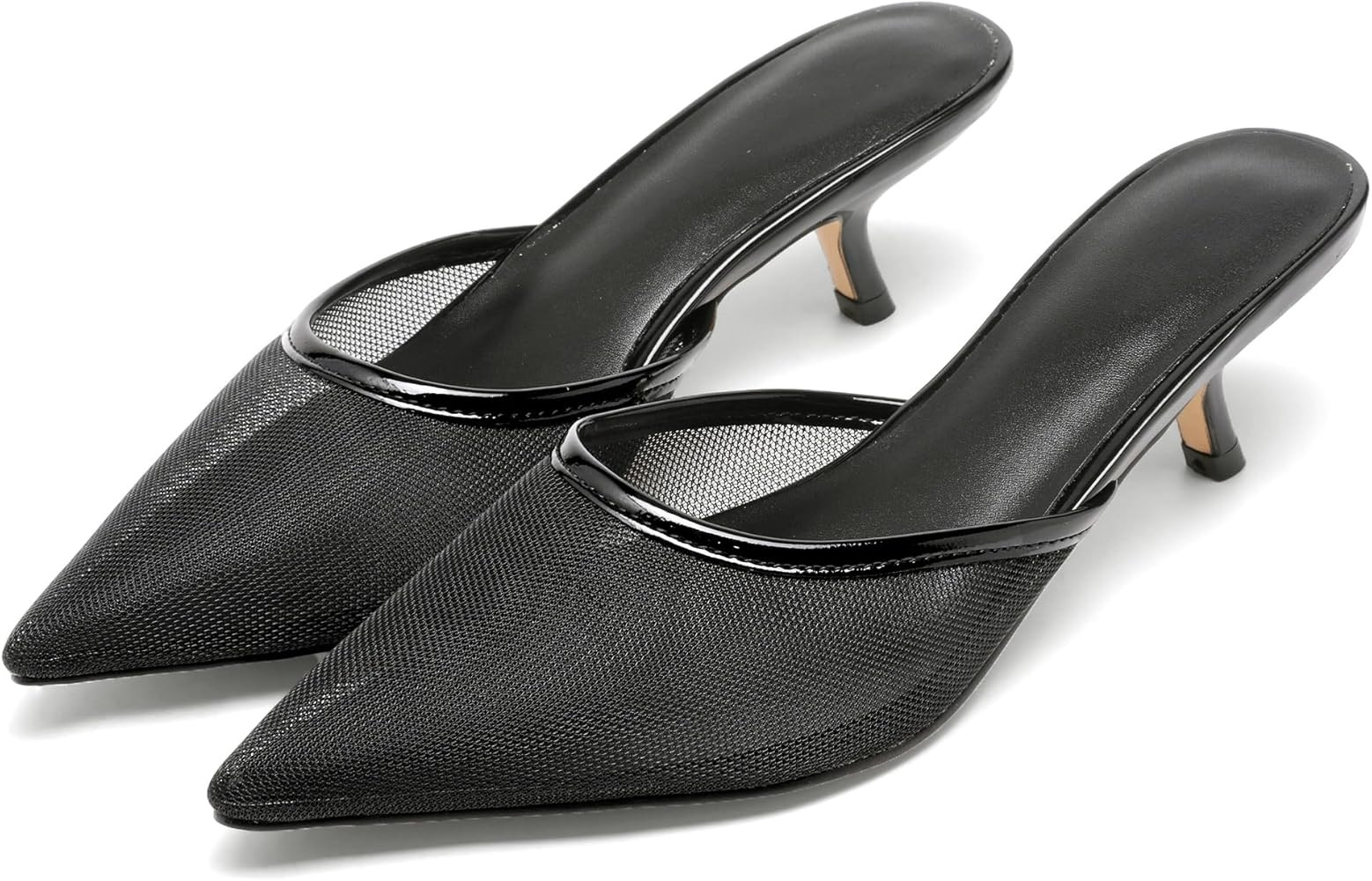 Women Kitten Heels Mules Closed Pointed Toe Slip on Backless Stiletto Slingback Heels Wedding Dre... | Amazon (US)