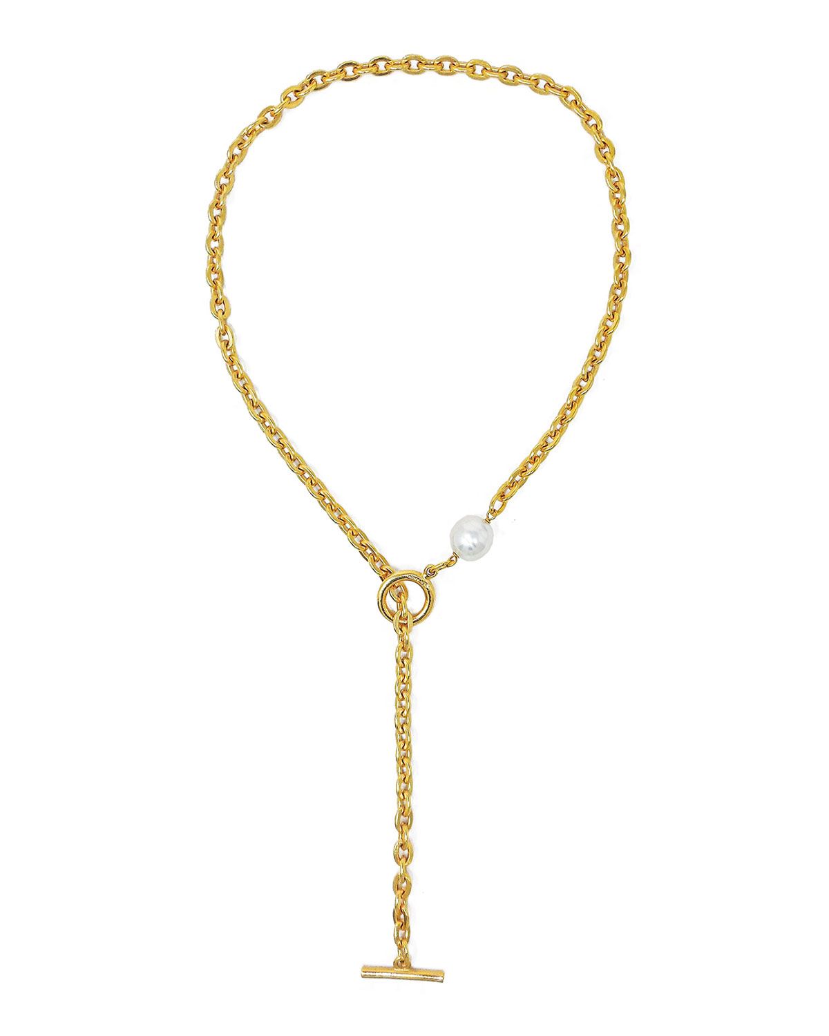 Chain Necklace with Pearly Glass | Neiman Marcus