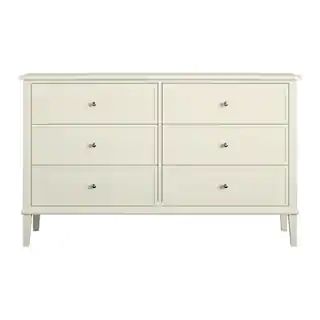 Ameriwood Home Queensbury 6-Drawer in Soft White Dresser (33.5 in. H x 55.3 in. W x 16.1 in. D) H... | The Home Depot