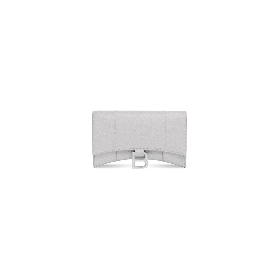 hourglass xs wallet on chain in sparkling fabric | Balenciaga
