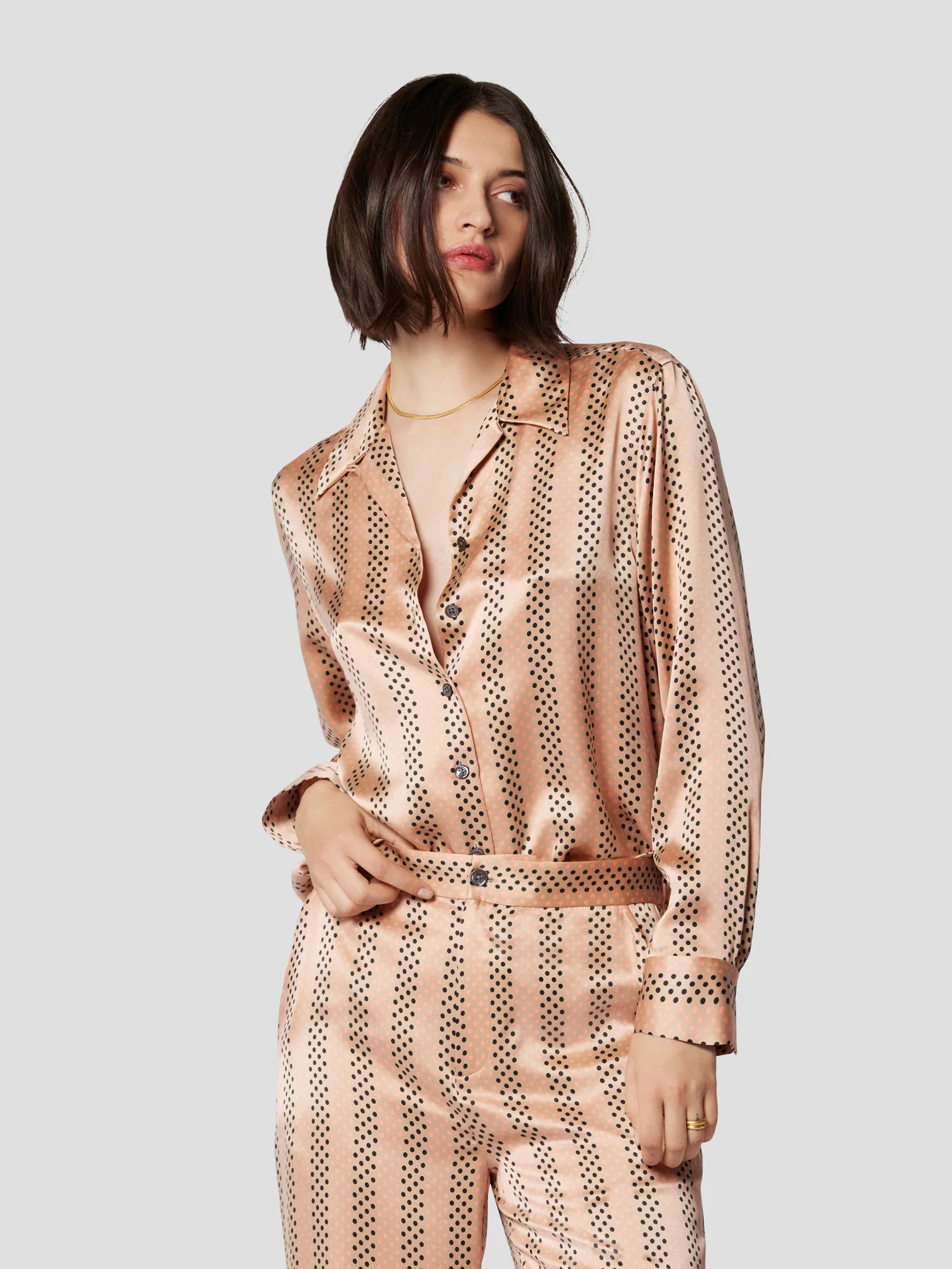 ava long sleeve silk shirt | Equipment