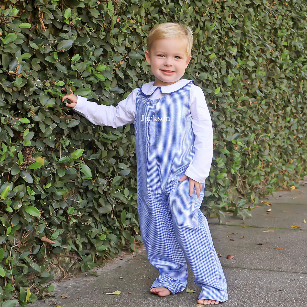 Royal Blue Gingham Longall | Classic Outfit for Baby & Toddler Boys | Classic Whimsy
