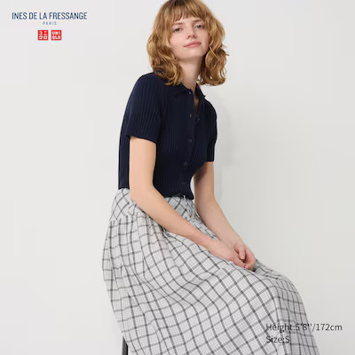 Ribbed Short-Sleeve Polo Cardigan | UNIQLO US | UNIQLO (US)