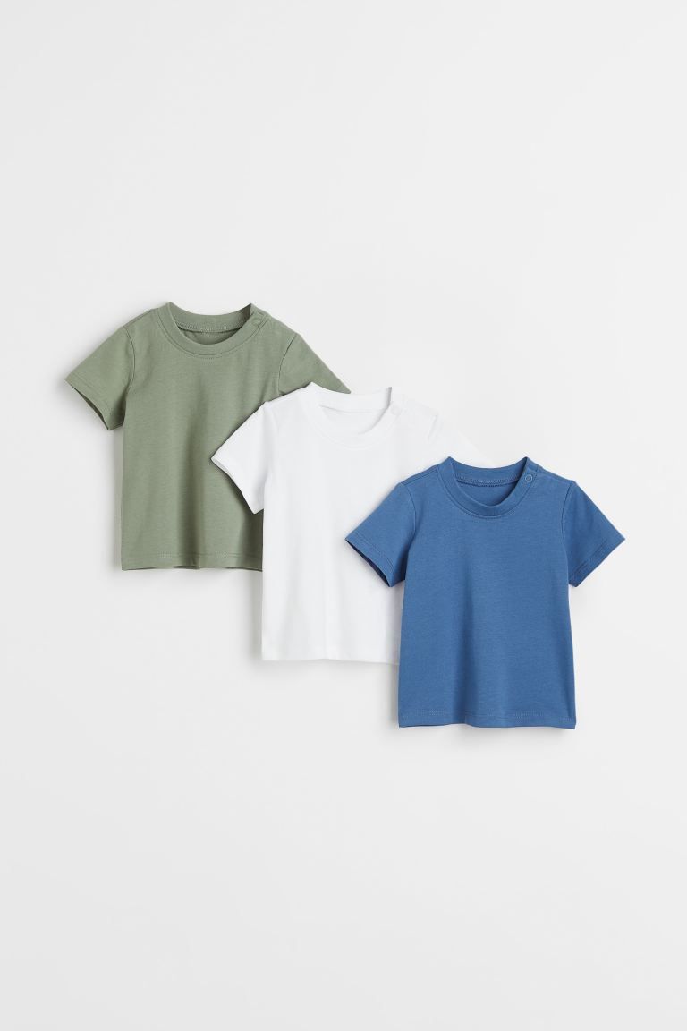 T-shirts in soft cotton jersey. Ribbed neck and snap fasteners on one shoulder (sizes 2-4Y withou... | H&M (US)