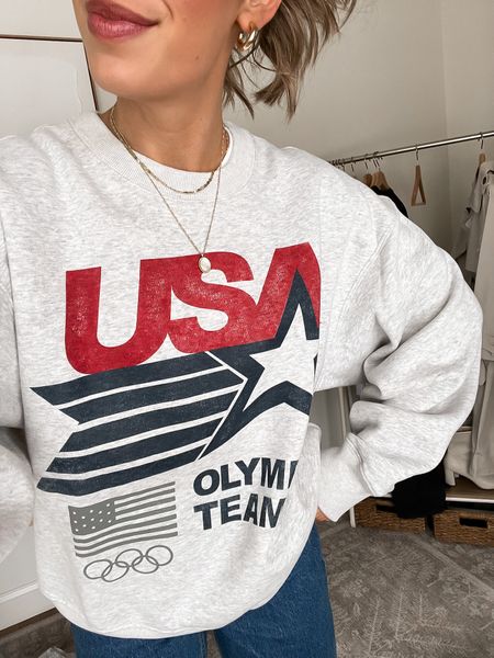 Graphic sweatshirt that can be worn all year long.  🇺🇸 

Wearing this patriotic top in a small! I love how roomy these are. Great for those days that you want to be cozy!

#LTKstyletip #LTKSpringSale #LTKfindsunder100