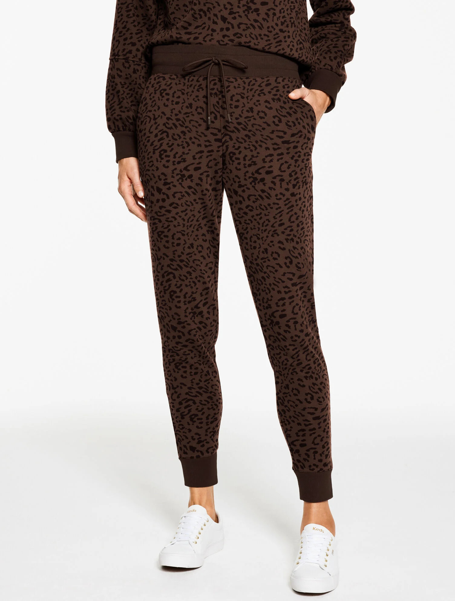 Cozy French Terry Joggers - Tonal Cheetah | Talbots