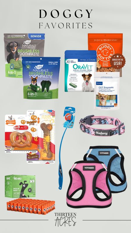 Sharing our dogs’ favorite products for National dog day! 

Dog treats, dog harnesses, dog toys, chew toys, dog collar.