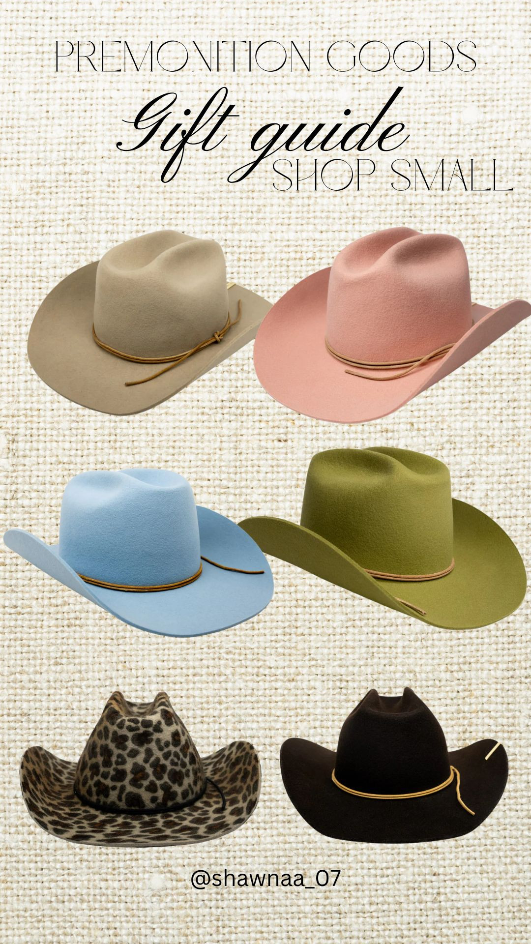 The best cowboy hat you will find from the cutest small shop!

I have the blue and it is the best quality!


shop small, small shop saturday, gift for her, gift for him, western wear, rodeo, unique gift 

 #LTKCyberWeek #LTKGiftGuide #LTKHoliday