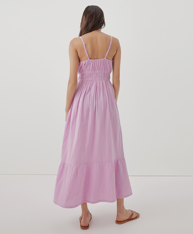 Women’s Coastal Double Gauze Cami Maxi Dress made with Organic Cotton | Pact | Pact Apparel