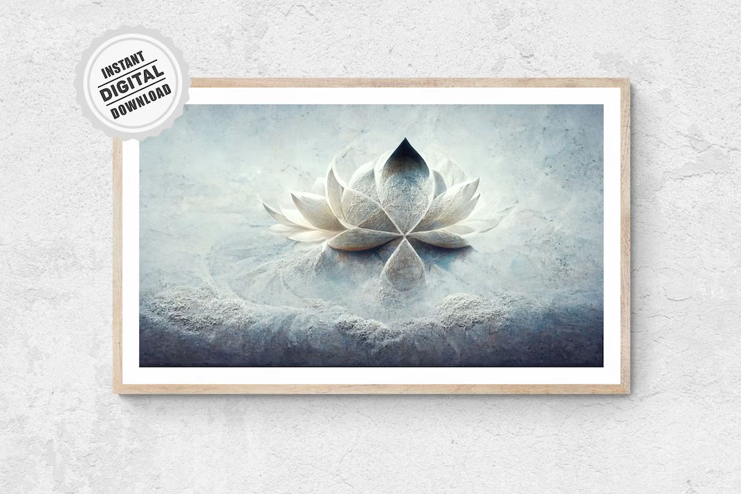 White Lotus Flower Poster - Modern Sacred Spiritual Art Zen Print Feng Shui Wall Decor | Etsy (US)