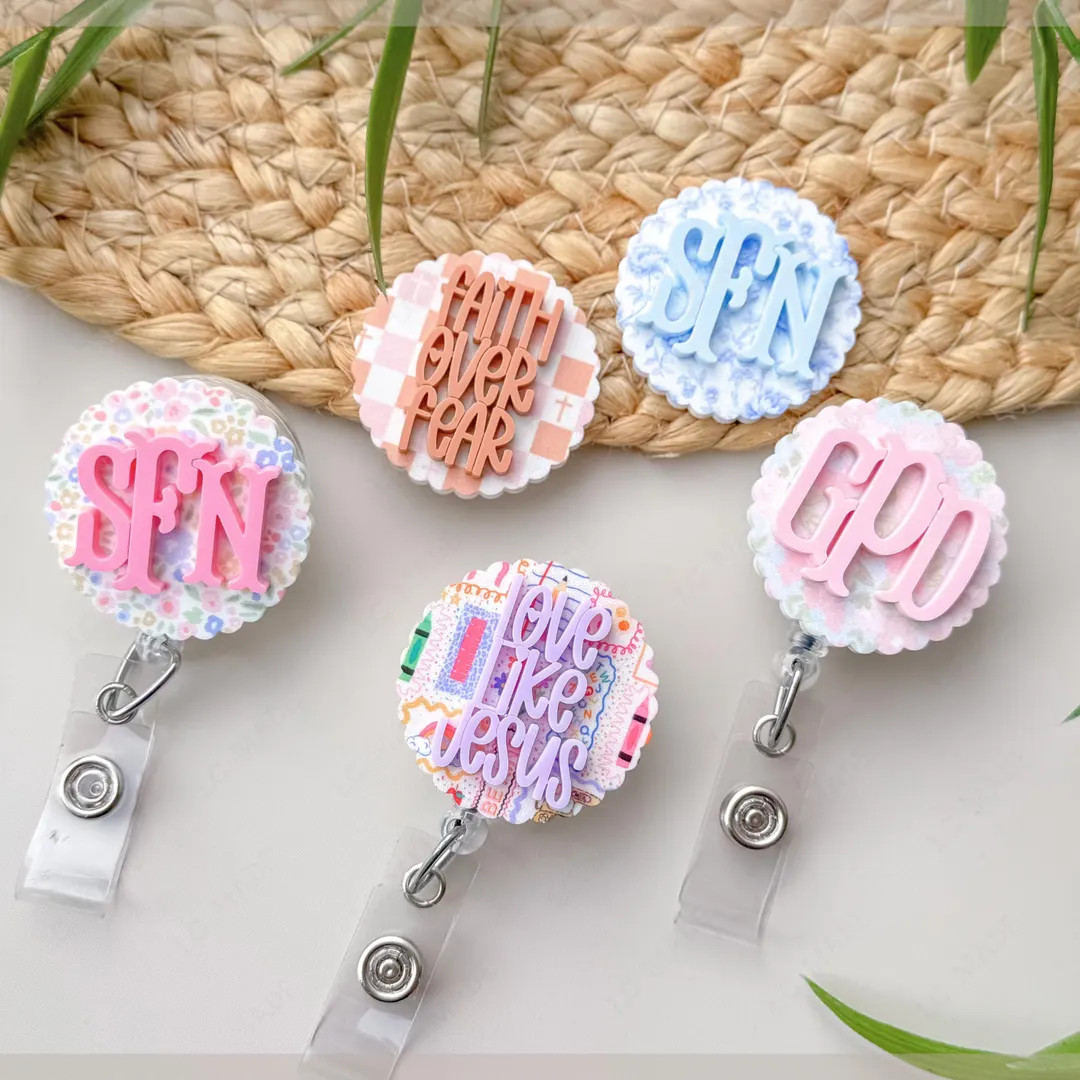 Custom Badge Reel, Badge Reel Charm, Nursing Badge Reel, Teacher Badge, Badge Reel, Acrylic Badge... | Etsy (US)