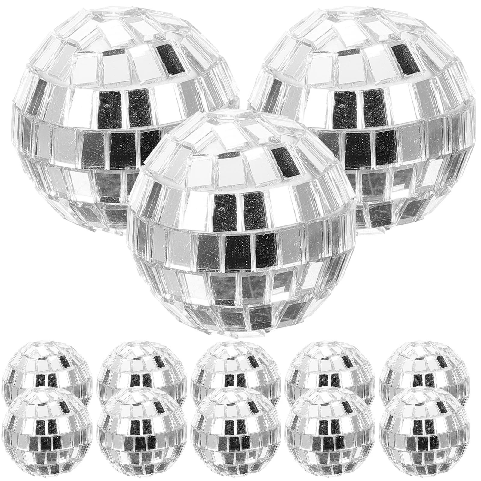 12pcs Mini Silver Disco Ball Ornaments for Xmas Tree | Walmart (US)