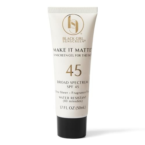 BLACK GIRL SUNSCREEN Make It Matte SPF 45 - Clear Face Sunscreen - No White Residue, Broad Spectrum, Matte Finish, Vegan (Ships with Black or Gold Cap) | Amazon (US)