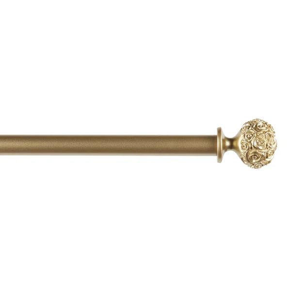 Etheredge Exclusive Home Peony 1" Curtain Rod and Coordinating Finial Set, Adjustable | Wayfair North America