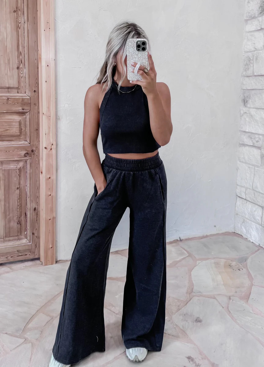 Popular Girl Pant Set- charcoal | CK Squared Boutique