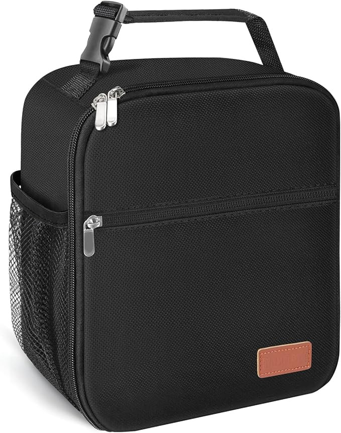 Lunch Box for Men & Women Durable Lunch Bag for Adults Reusable Small Lunchbox Black | Amazon (US)