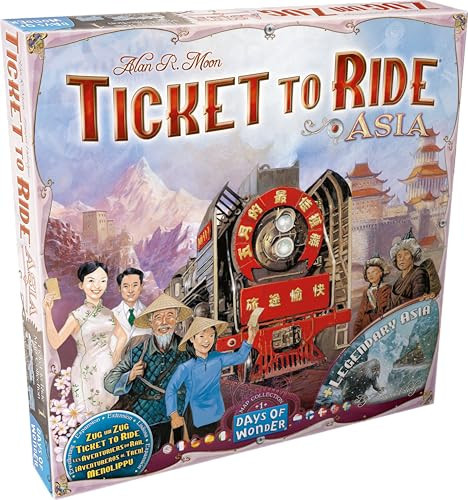Asmodee Ticket to Ride Asia Board Game Expansion - Expand Your Railway Adventures! Fun Family Game for Kids & Adults, Ages 8+, 2-6 Players, 30-60 Minute Playtime | Amazon (US)