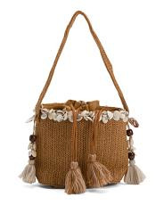 Raffia Reef Seashell Bucket Bag | TJ Maxx