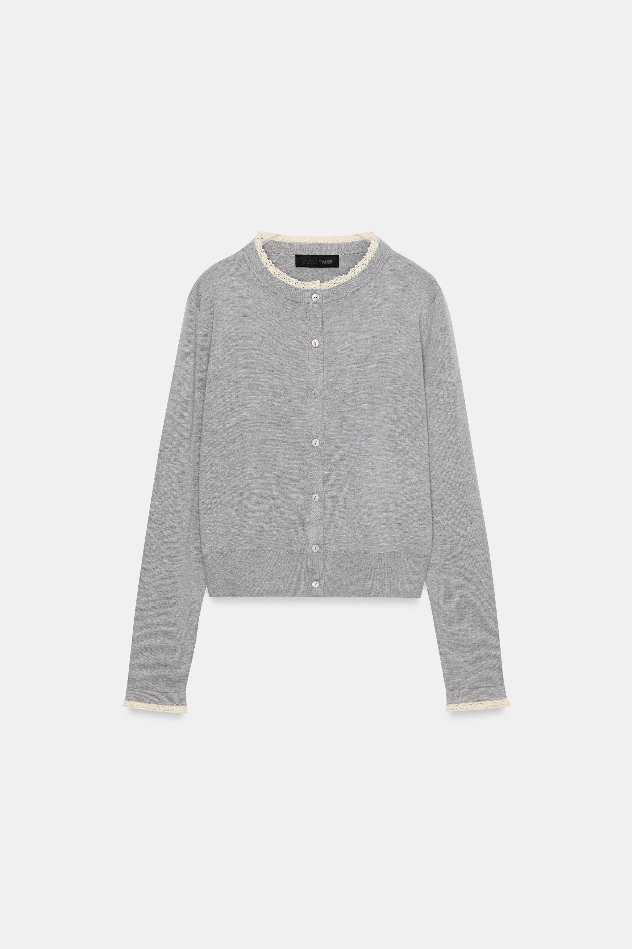 LACE TRIM CARDIGAN | Zara US