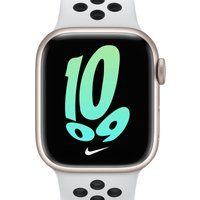 Apple Watch Series 7 (GPS + Cellular) With Nike Sport Band 41mm Starlight Aluminium Case - Grey | Nike (UK)