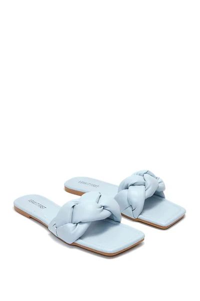 Baby Blue Woven Flat Sandals | ISAWITFIRST