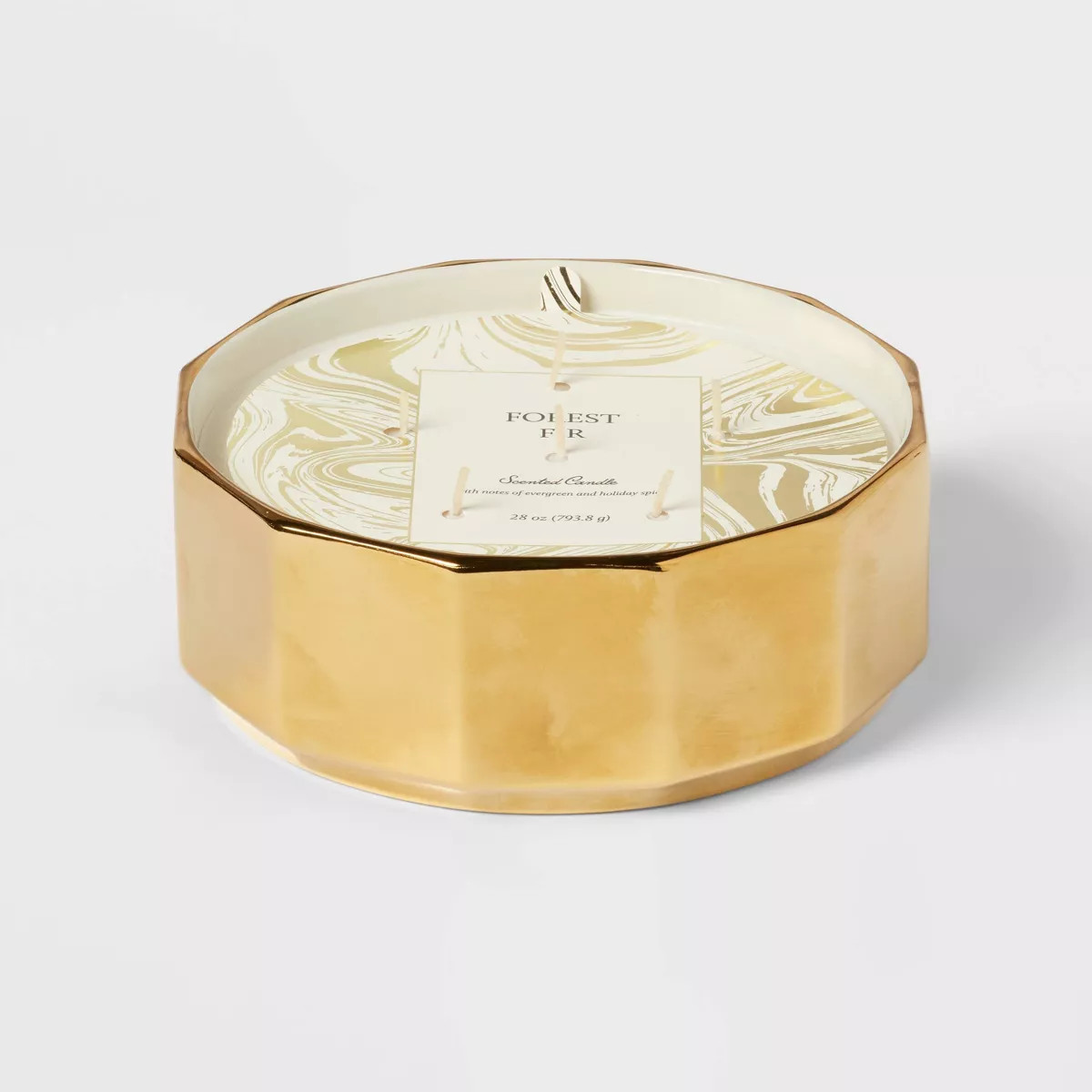 28oz Ceramic 4-Wick Forest Fir Candle Gold - Threshold™ | Target