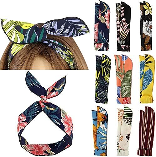 Yeshan Fashion Twist Bow Wire Leaf designs Vintage Headbands Headwrap Boho Floral Printed Rabbit ... | Amazon (US)