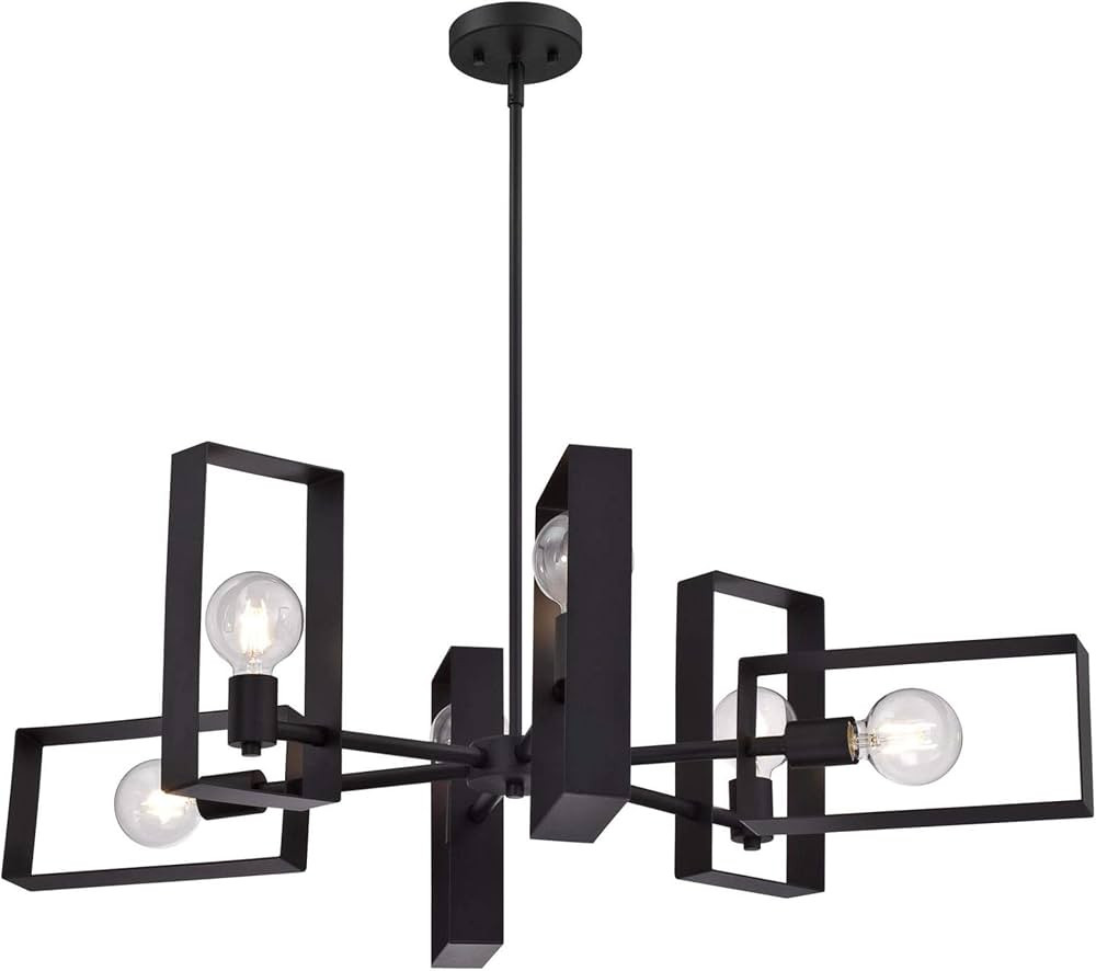 Westinghouse Lighting 6575600 Porter Six-Light Indoor Chandelier, Matte Black Finish | Amazon (US)