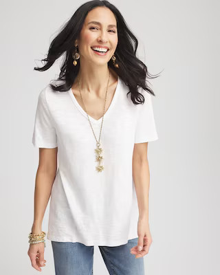 Cotton Slub V-Neck Tee | Chico's
