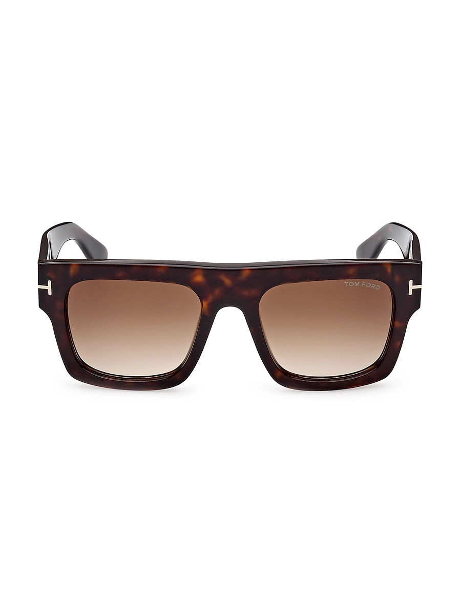 Women's 53MM Geometric Sunglasses - Havana | Saks Fifth Avenue