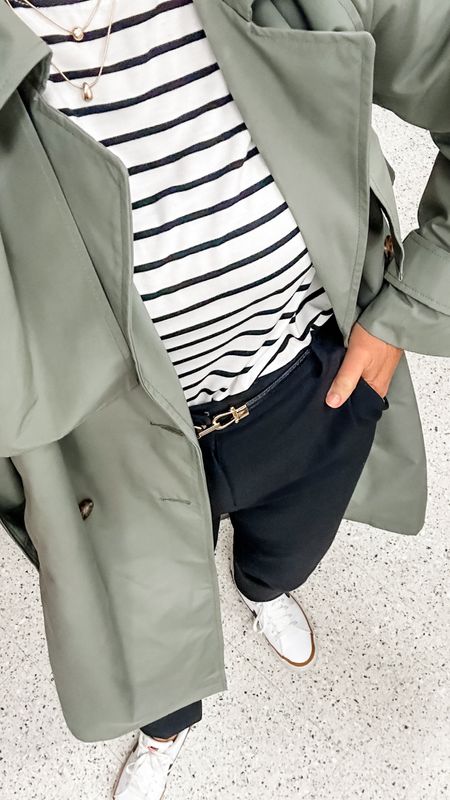 Stripes just work! Medium tee but a small would’ve been fine. True to size pants in regular length. Small jacket  

#LTKworkwear #LTKstyletip #LTKfindsunder100