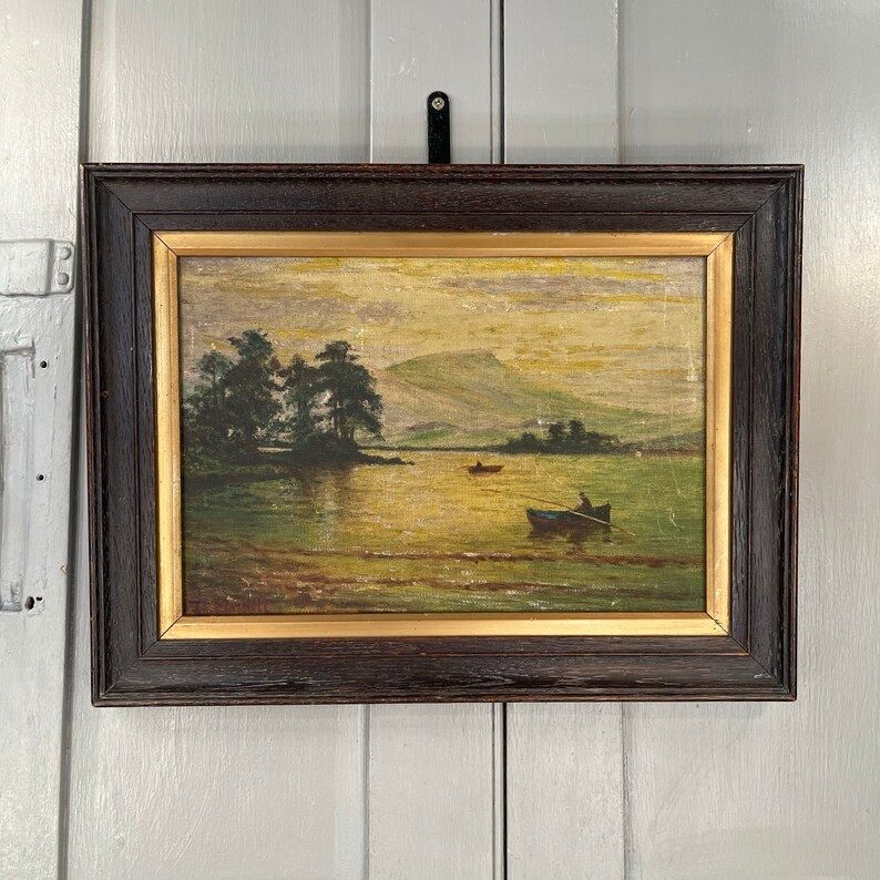 Antique Scottish Landscape Oil Painting of Loch and Mountains | Etsy | Etsy (US)