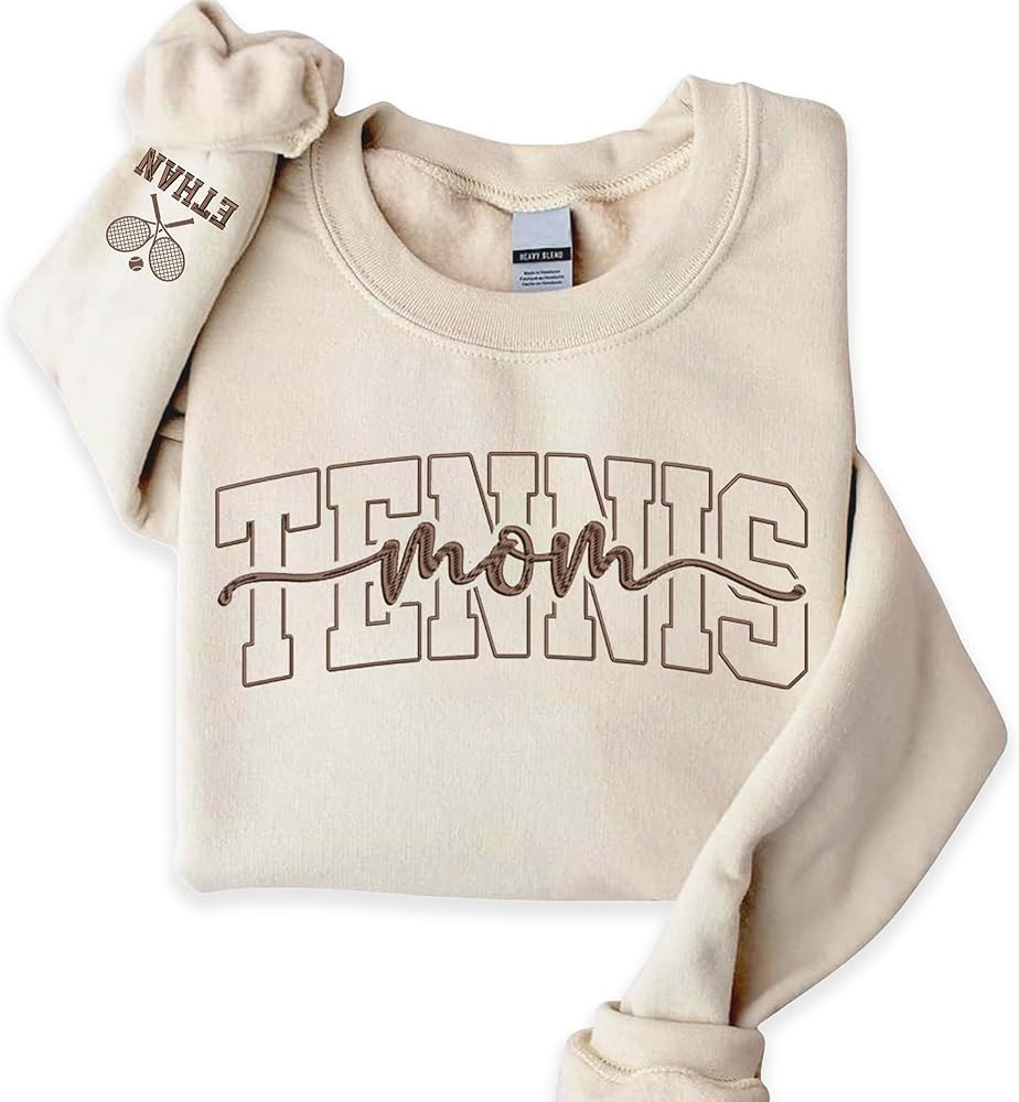Personalized Embroidered Tennis Mom Sweatshirt, Custom Tennis Mama Shirts Sweatshirts Hoodies for... | Amazon (US)