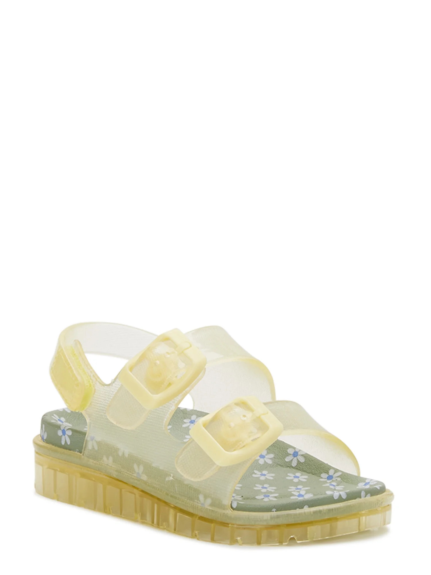 Wonder Nation Toddler Girls Two Buckle Jelly Sandals | Walmart (US)