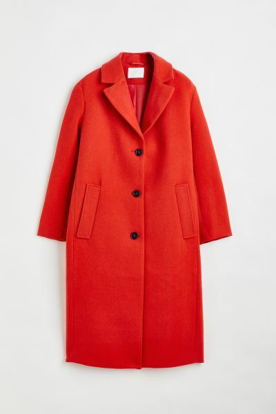 Single-breasted Coat - Orange - Ladies | H&M US | H&M (US + CA)