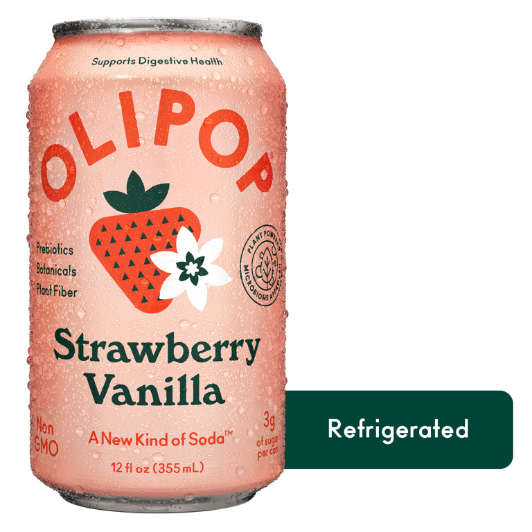 OLIPOP Prebiotic Soda, Strawberry Vanilla, 12 fl oz, Refrigerated | Walmart (US)