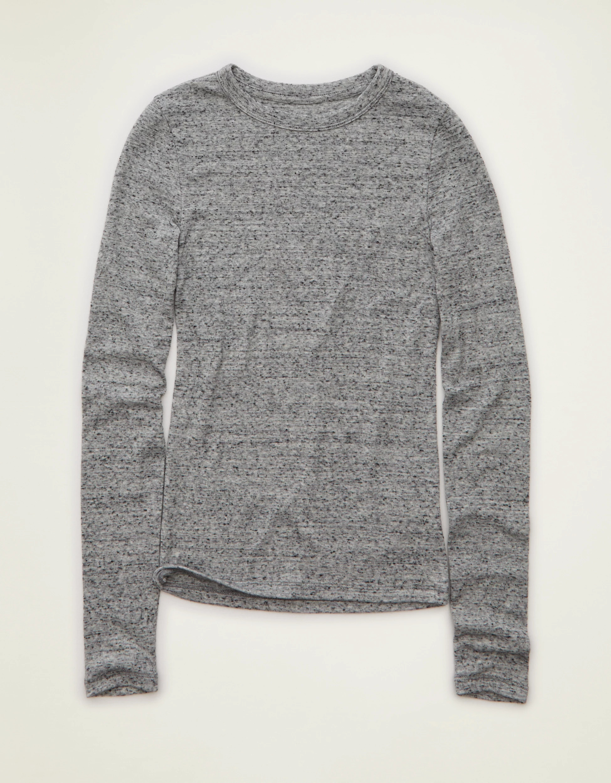 AE Cozy Crew Neck Long Sleeve T-Shirt | American Eagle Outfitters (US & CA)