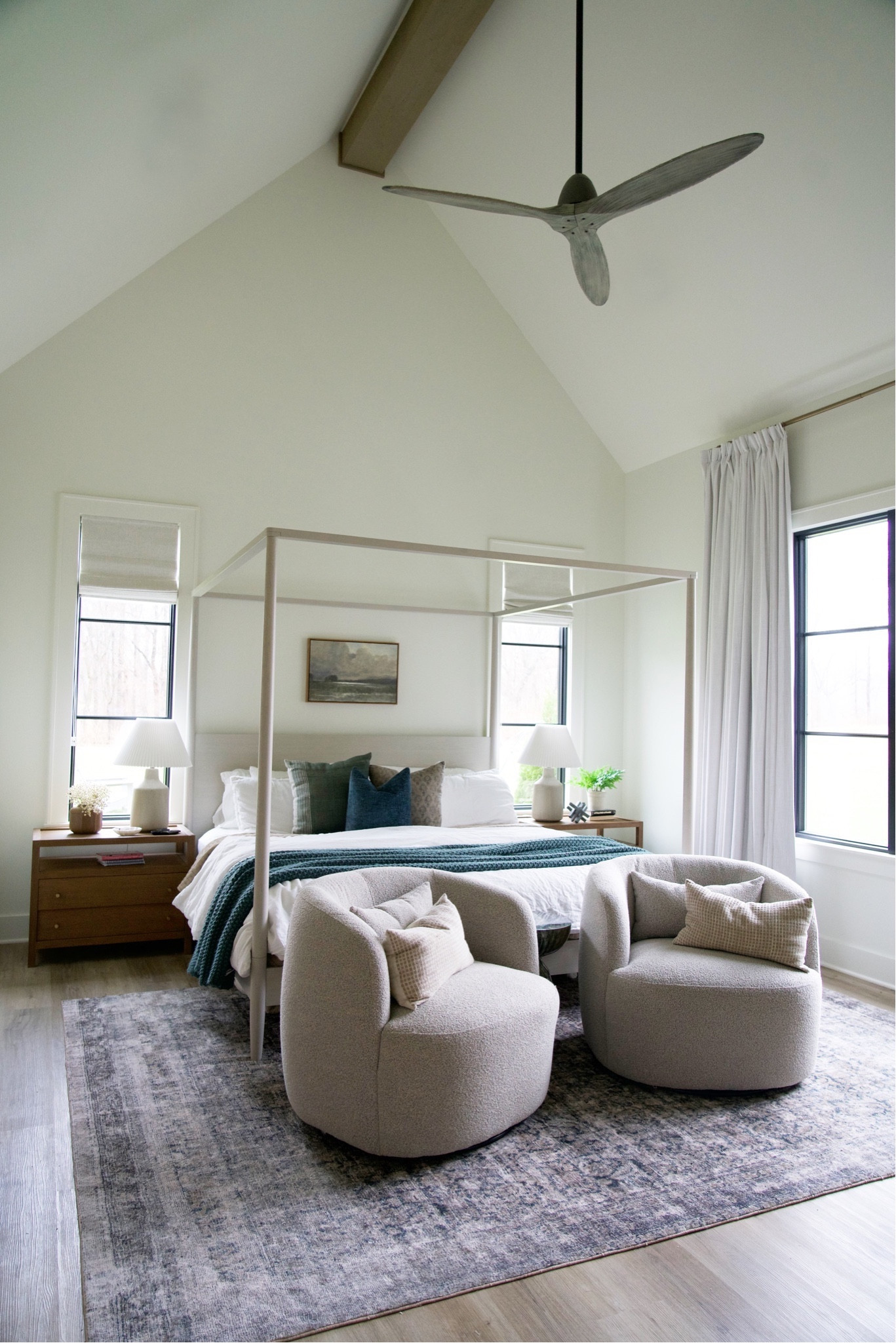 Primary bedroom with chairs 

#LTKhome