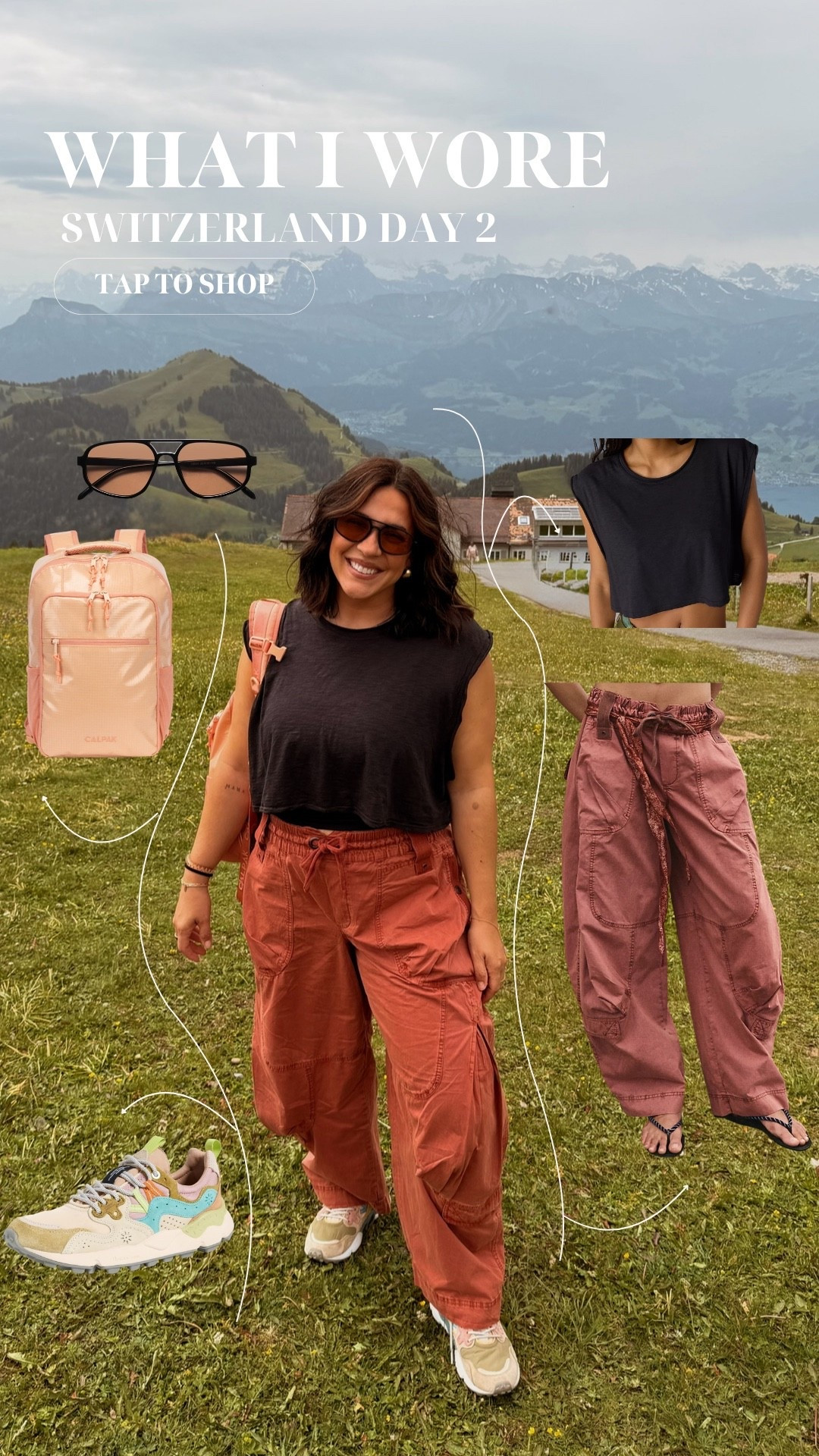 Day 2 Switzerland hiking outfit 
Free people boho causal mom outfit
Size M in all

#LTKootd #LTKMidsize #LTKTravel