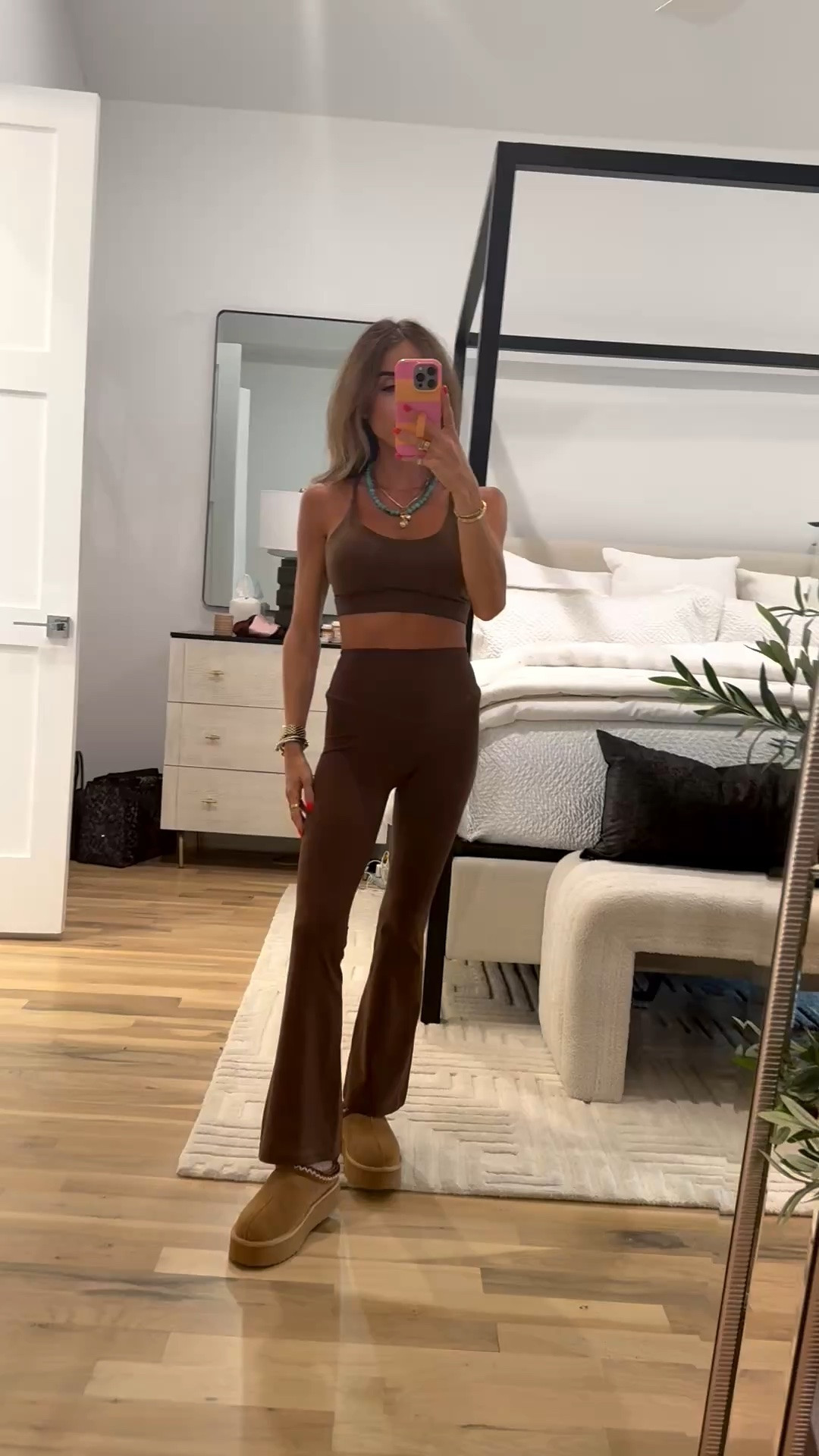 Lululemon look for less flare legging with matching bra on sale! Wearing xs