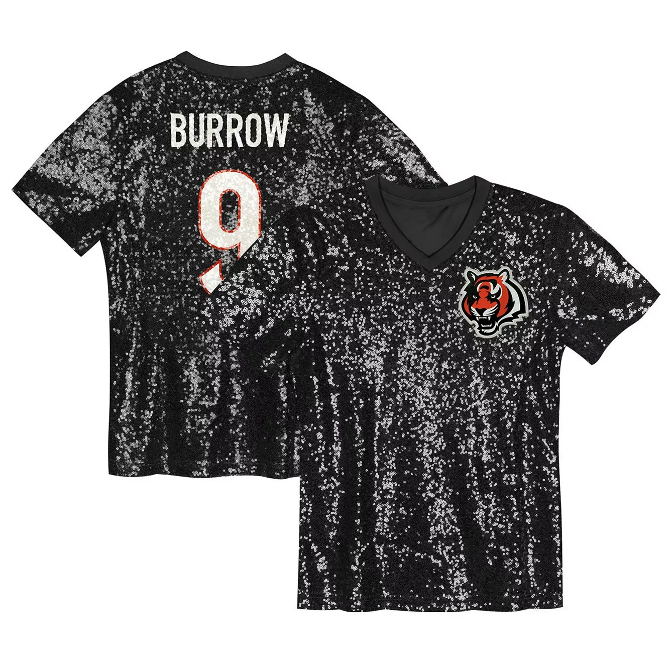 Women's Joe Burrow Black Cincinnati Bengals Player Name & Number V-Neck Fashion Jersey | Kohl's