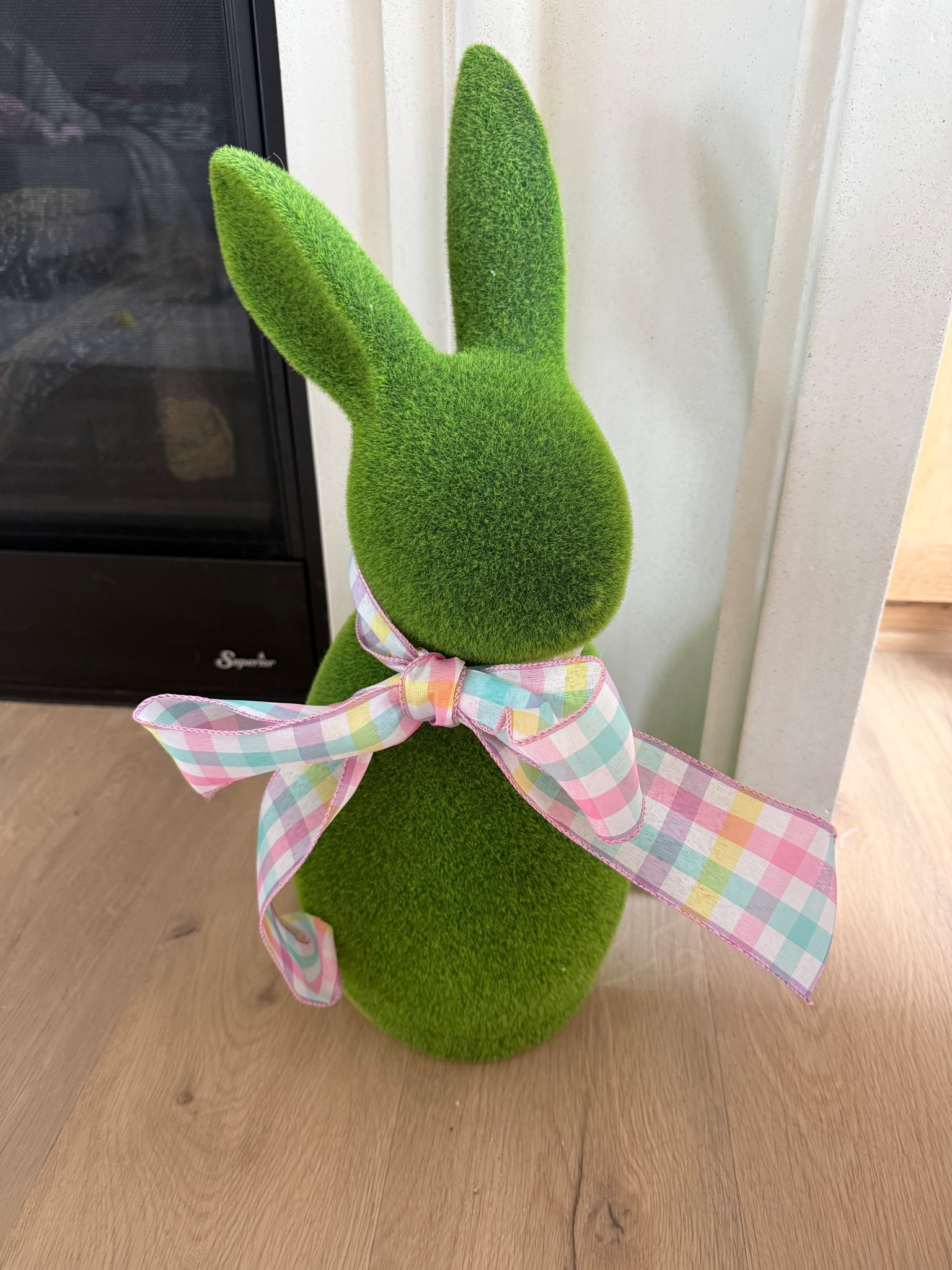 Green moss flocked bunny rabbit on sale for $15! 

#LTKHome #LTKSaleAlert #LTKSeasonal