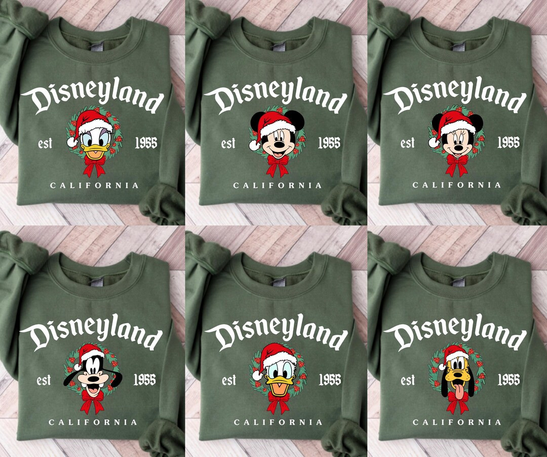 Custom Disneyland Christmas Trip Family Sweatshirts: Vintage Disney Mickey and Friends Christmas ... | Etsy (US)