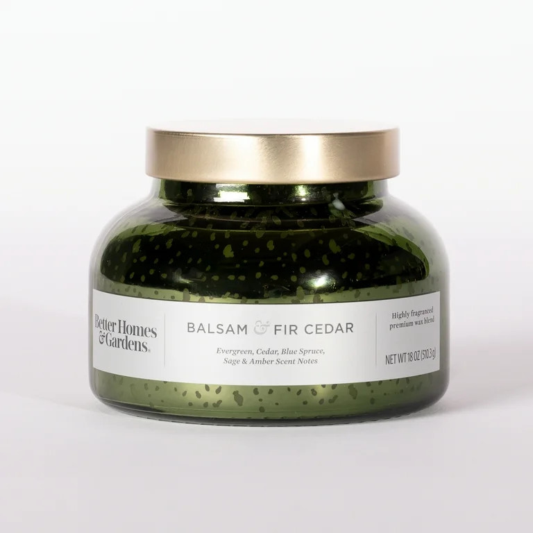 Better Homes & Gardens 18oz Balsam & Fir Cedar Mercury 2-Wick Jar Candle | Walmart (US)